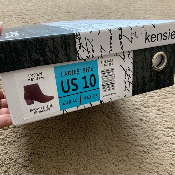 NEW Kensie Brown Suede Heeled Booties - Picture 14 of 14